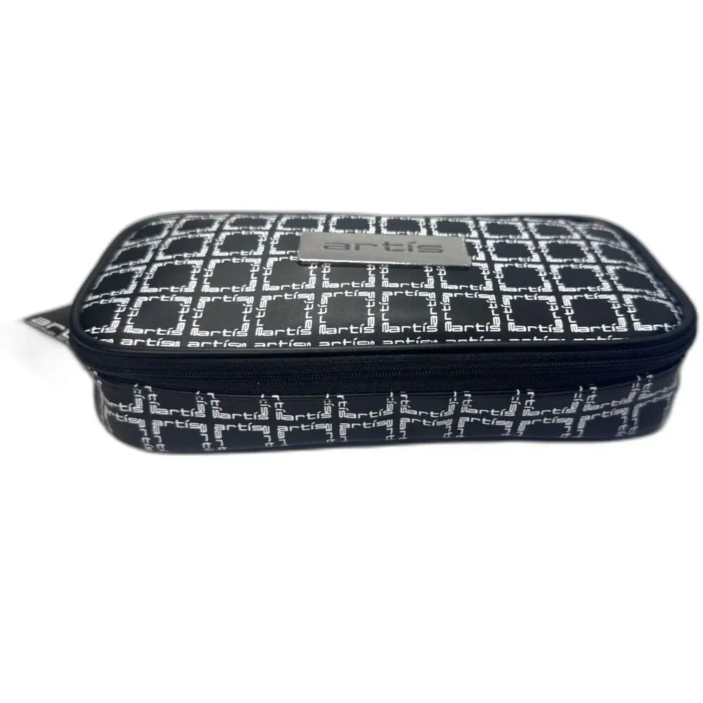 NEW Artis Travel Case Black White Logos Medium Zipper Makeup Brush Case‎
